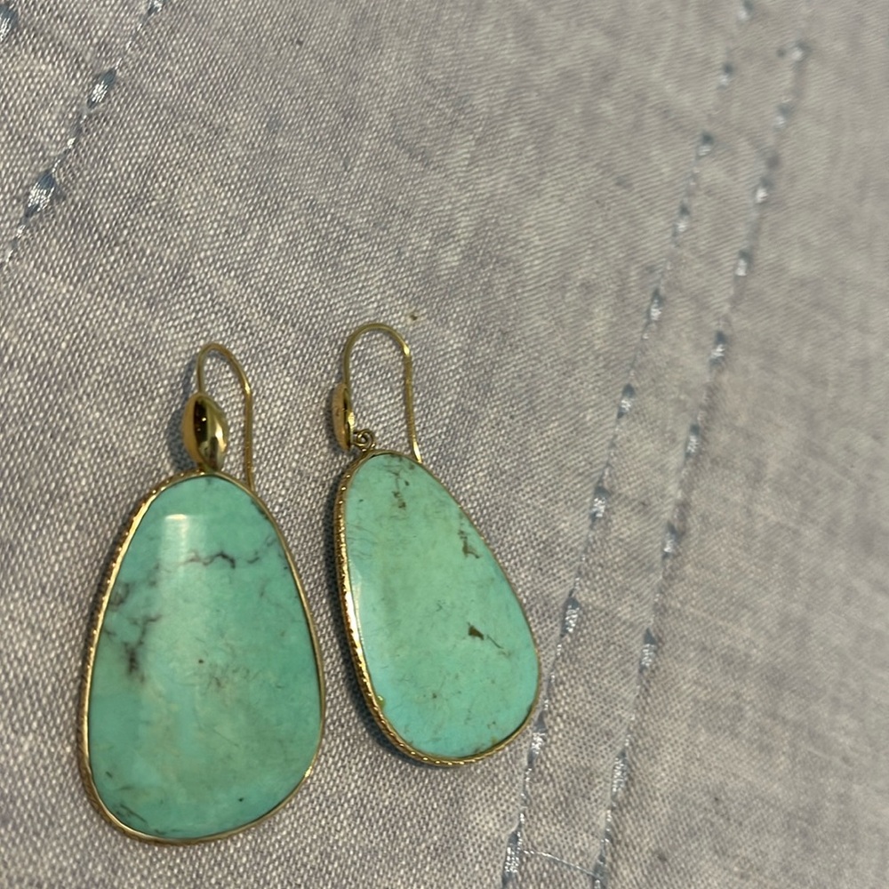 14kt gold and turquoise earrings